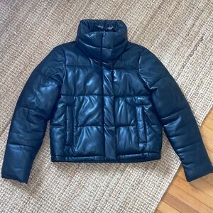 Abercrombie & Fitch | Vegan Leather Mini Puffer Jacket